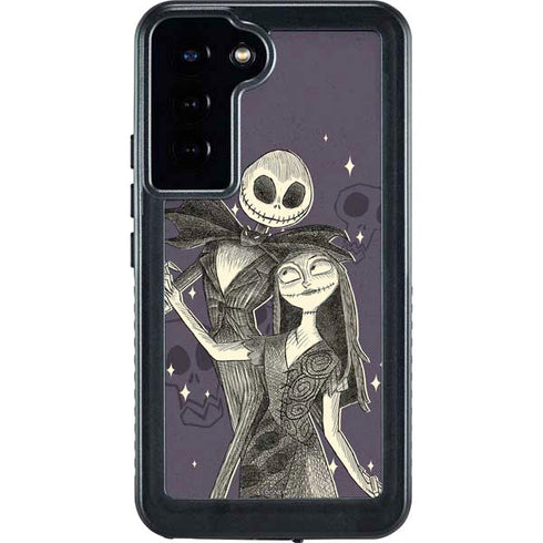 Disney The Nightmare Before Christmas Jack and Sally Art Galaxy S24 Plus Waterproof Case